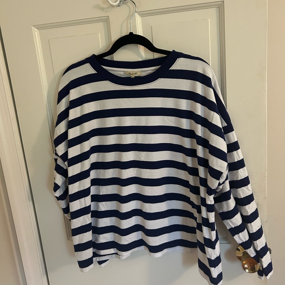 Navy and White Stripe Shirt